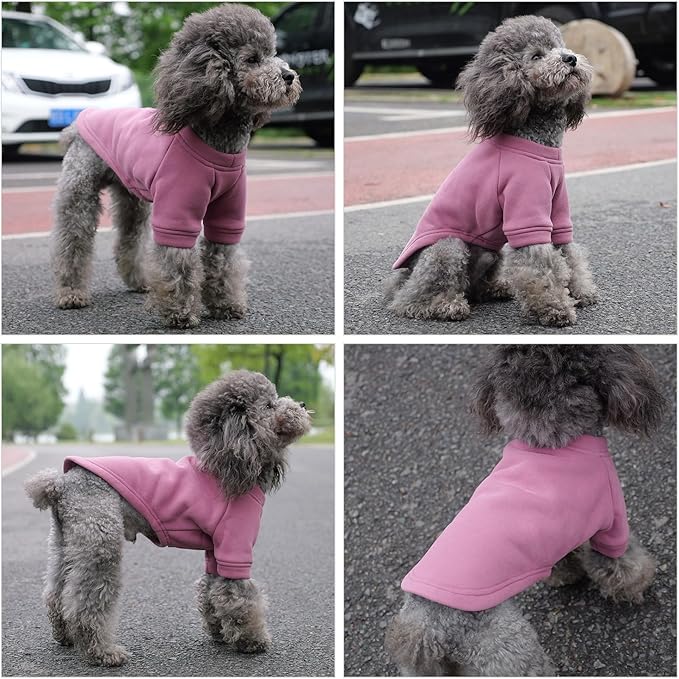 Lovelonglong Dog Sweatshirt Cold Weather Dog Pullover Autumn and Winter Dog T-Shirts for Small Medium Large Size Dogs Taro-Purple XS