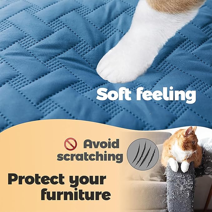 gogobunny 100% Double Sided Waterproof Dog Blanket Soft Pet Bed Cover Reversible Protect Furniture Couch Sofa Car for Puppy Cat Kids (Dark Blue/Light Blue, 30x70 Inch (Pack of 1))