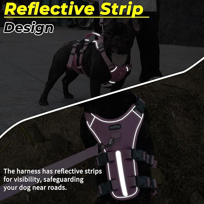 Escape Proof Dog Harness and Leash Set, Lightweight Dog Harness with Lift and Assist Handle, No Pull Reflective Pet Vest for Small Medium Dogs, Ideal for Puppy Walking and Training (Pink, XS)