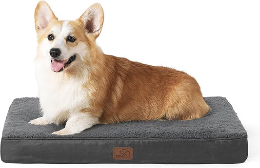 Bedsure Large Dog Bed for Crate - Orthopedic Waterproof Puppy Beds with Removable Washable Cover, Egg Crate Foam Pet Mat, Suitable for Pet Up to 50 lbs
