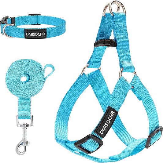No Pull Dog Harness - Adjustable Step-in Harness & Leash Set for Small, Medium, Large Dogs - Escape Proof Soft Pet Harness for Walking, Training, Hiking, Outdoor Activities