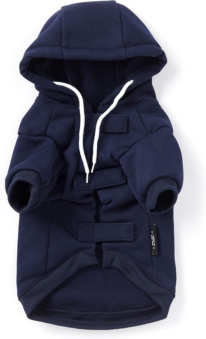 Adopted Dog Hoodie from Brass Monkey - Medium (22" Chest), Includes 2 White Drawstrings and Velcro Fasteners, Cute Dog Accessories with Vintage Inspired Designs, Makes a Great Gift for Dog Lovers!