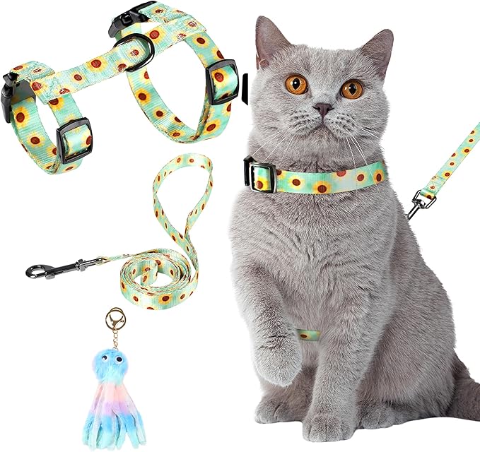 Leekalos Cat Harness and Leash for Walking,Cats Escape Proof - Adjustable Kitten Harness for Large Small Cats, Use Safe & Easy,Fit for Puppy,Rabbit