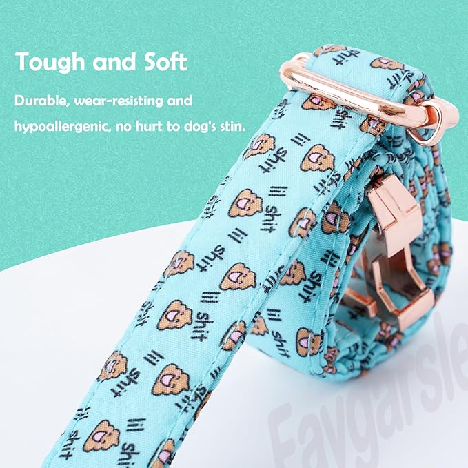 Faygarsle Blue Dog Collar for Small Medium Large Dogs Cute Puppy Collars for Female Dogs Funny Dog Collars for Summer Spring Wedding Necklace Girl Dog Collar L