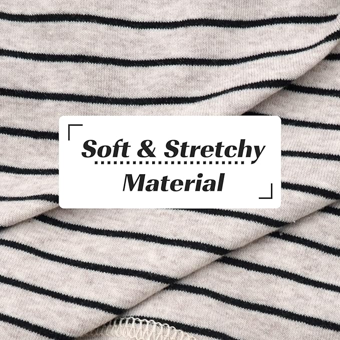 KYEESE Dog Pajamas Stripes 4 Legged Pet Jumpsuit Stretchable Pet Puppy Cat Pajamas Onesie Lightweight Dog Clothes, Ivory Brown, S