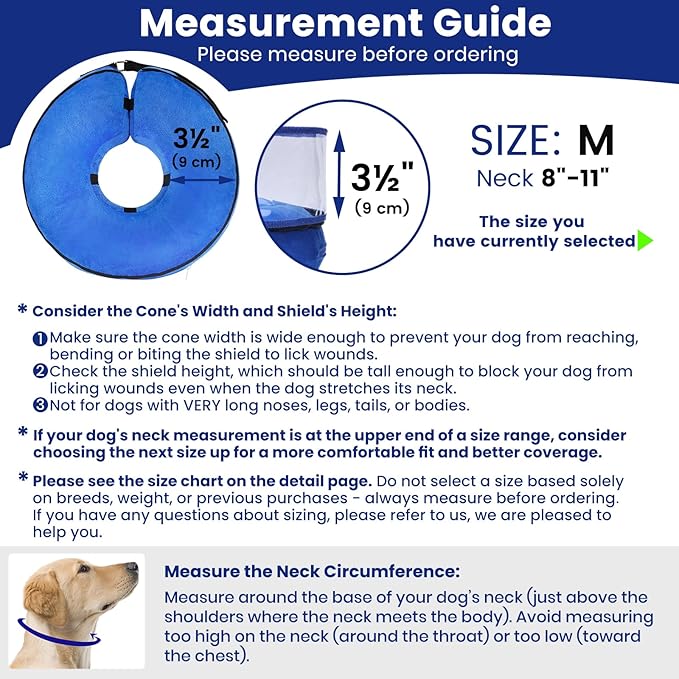 BARKLESS Dog Cone, Inflatable Dog Cone After Surgery for Small Medium Large Breeds, Soft Surgery Collar with Enhanced Anti-Licking Guard Shield for Pets, Protective Donut Collar