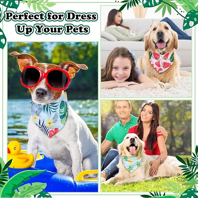 Reginary 72 Packs Summer Bandanas for Dog Bulk Fruit Dog Bandanas Pet Bandanas Hawaiian Triangle Scarf Bibs Dog Bibs Adjustable Dog Bandana for Pet Costume Accessories (Cute)
