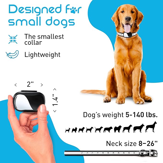 Extra Small Size Dog Training Collar with Remote for Small Dogs 5-15lbs and Puppies with Shock - Waterproof and 1000 Ft Range