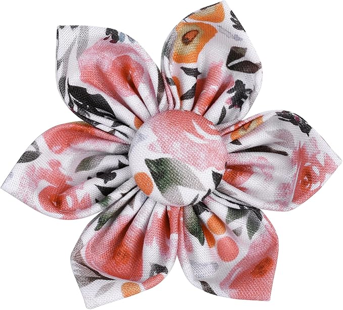 Elegant little tail Floral Girl Dog Collar for Female Dogs, Pet Collar Adjustable Dog Collars with Flower Gift for Small Dogs and Cats