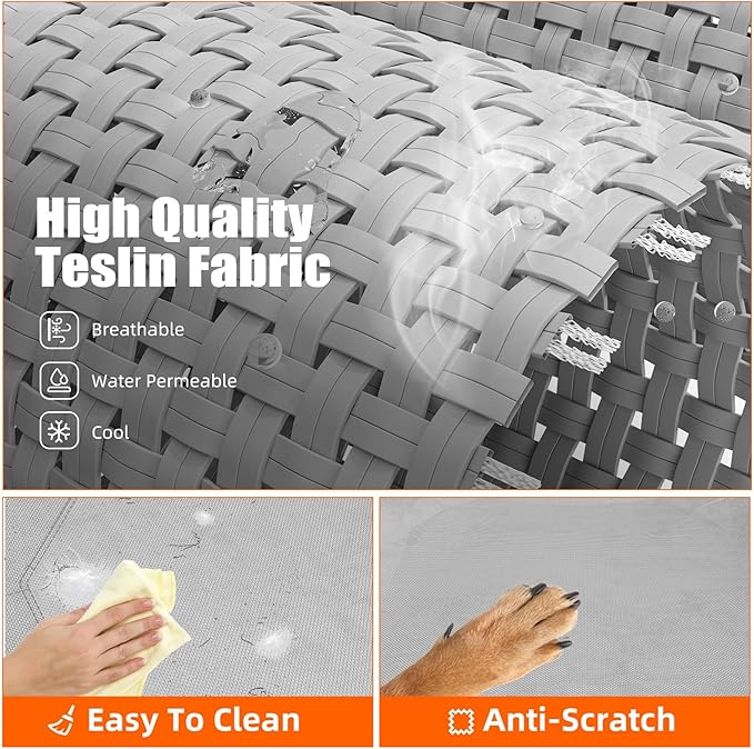 Simple Trending Raised Bed for Extra Large Dog, Waterproof XL Pet Cot, Breathable Big Bed Load 400lb, Grey