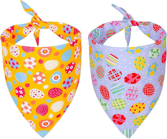 ADOGGYGO Easter Dog Bandana, Multiple Sizes Offered, Reversible Triangle Easter Bandana Scarf for Large X-Large Dogs Pets (X-Large)