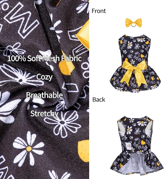 CuteBone Dog Mesh Dress Puppy Sundress Pet Outfit Summer Fashion for Small Dogs Girl Cat Clothes BF13XS
