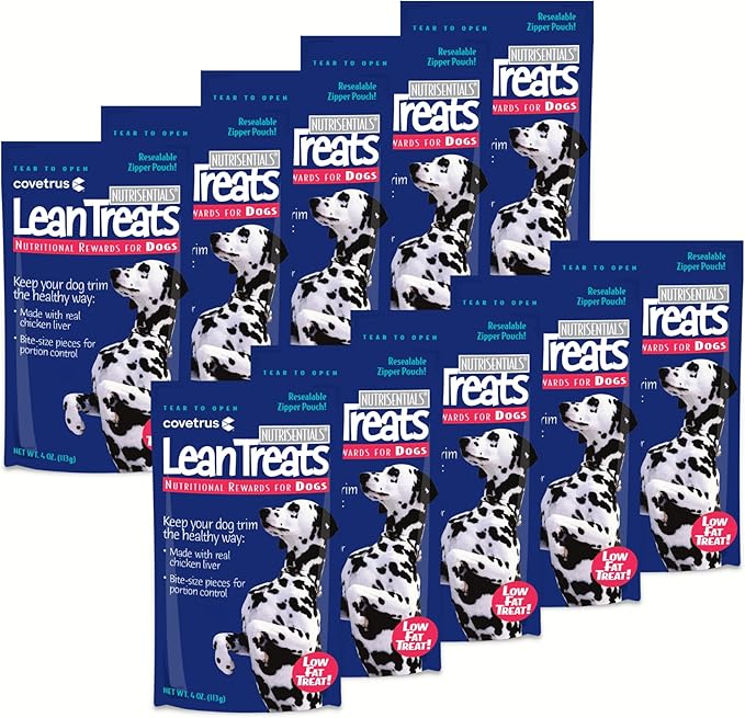 Nutrisential Lean Treats for Dogs - Soft Dog Treats for Small & Medium Dogs - Nutritional Low Fat Bite Size K9 Treats - Chicken Flavor - 10 Pack - 4oz