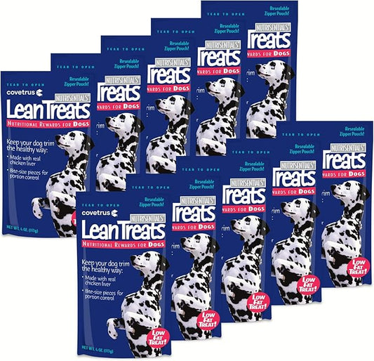 Nutrisential Lean Treats for Dogs - Soft Dog Treats for Small & Medium Dogs - Nutritional Low Fat Bite Size K9 Treats - Chicken Flavor - 10 Pack - 4oz