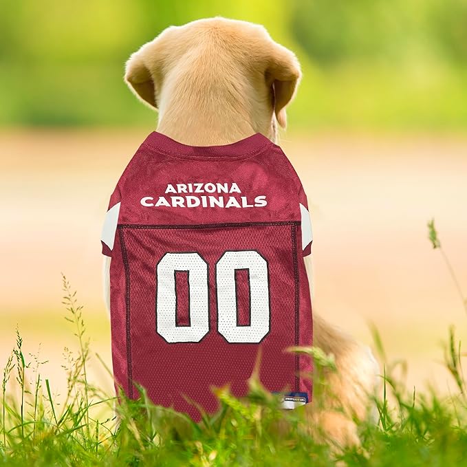 Pets First NFL Arizona Cardinals Dog Jersey, Size Large - Best Dog & Cat Football Jersey Costume