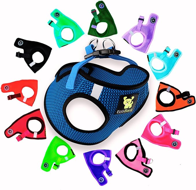 EcoBark Step in Dog Harness Reflective Soft Ultra Padded Mesh Dog Harnesses for XXS, XS, Small, and Medium Dogs Eco-Friendly Comfort Secure Halter No Pull Adjustable Pet Vest