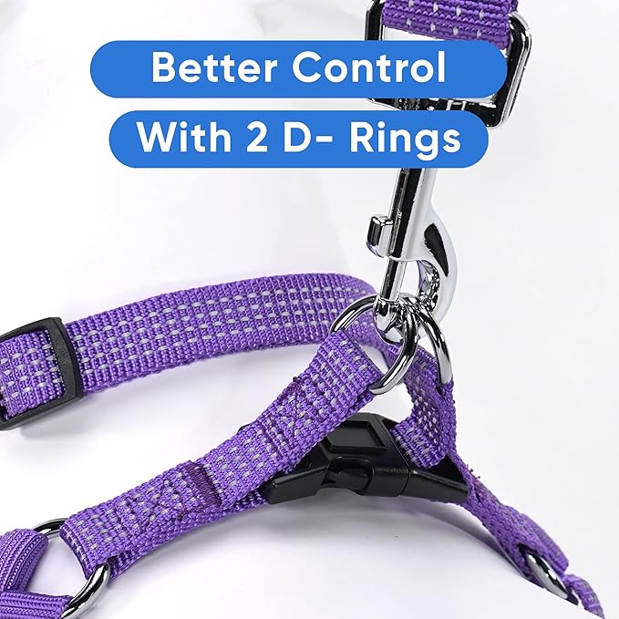 Pawtitas Dog Harness for Large Dogs Purple Dog Harness Step in from a Senior Dog to a Puppy Harness Adjustable Reflective Dog Harness S Reflective Dog Vest