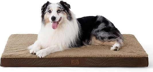 Bedsure Large Dog Bed for Crate - Orthopedic Waterproof Puppy Beds with Removable Washable Cover, Egg Crate Foam Pet Mat, Suitable for Pet Up to 90 lbs