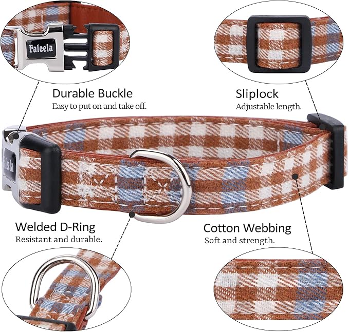 Faleela Soft &Comfy Bowtie Dog Collar,Detachable and Adjustable Bow Tie Collar,for Small Medium Large Pet (Small (Pack of 1), Blue and Whit)