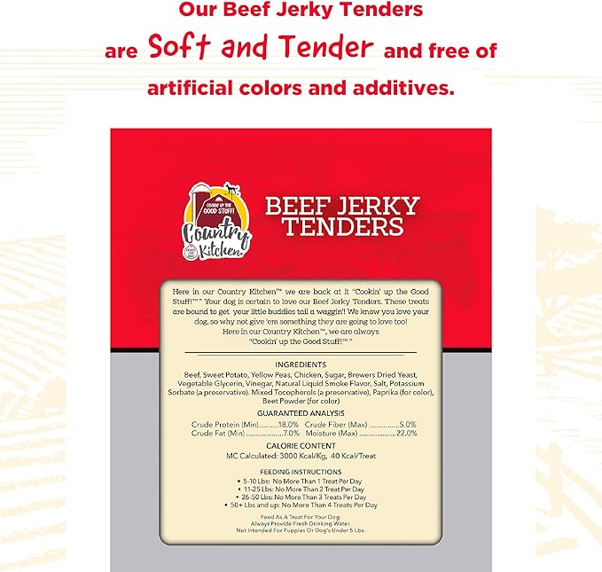 Beef Jerky Tender Dog Treats, Made with Real Beef, High Protein, Low Fat, No Artificial Colors, 16 oz