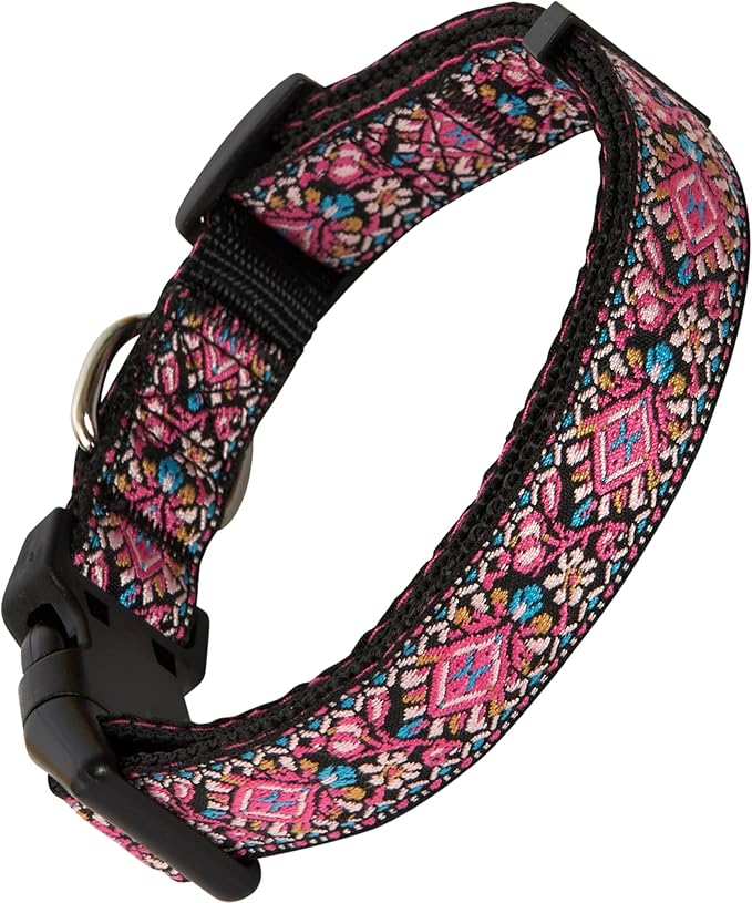 Dog Collar for Small Medium & Large Dogs - Heavy Duty Cotton Collar, Long Lasting, Adjustable, Strong and Durable and Quick Release Buckle, Quality Pink – Get It Now!