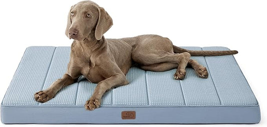 Bedsure Cooling Dog Bed for Crate - Large Orthopedic Waterproof Puppy Beds with Removable Washable Cover, Egg Crate Foam Pet Mat, Suitable for Pet Up to 90 lbs