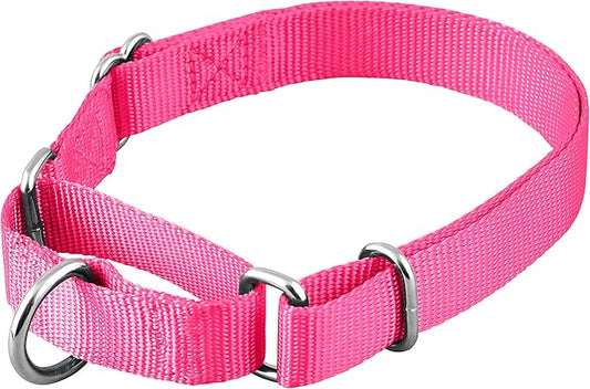 Native Pup Martingale Dog Collar, Adjustable for Small, Medium, Large pet and Puppies Accessories, Cute Colors for Male, Female, Boy, Girl, Puppy (Small, Hot Pink)