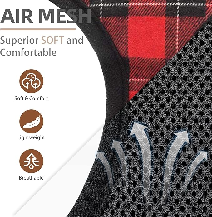 PUPTECK Soft Mesh Dog Harness and Leash Set Pet Puppy Cat Comfort Padded Vest No Pull Harnesses, Red&Black, M