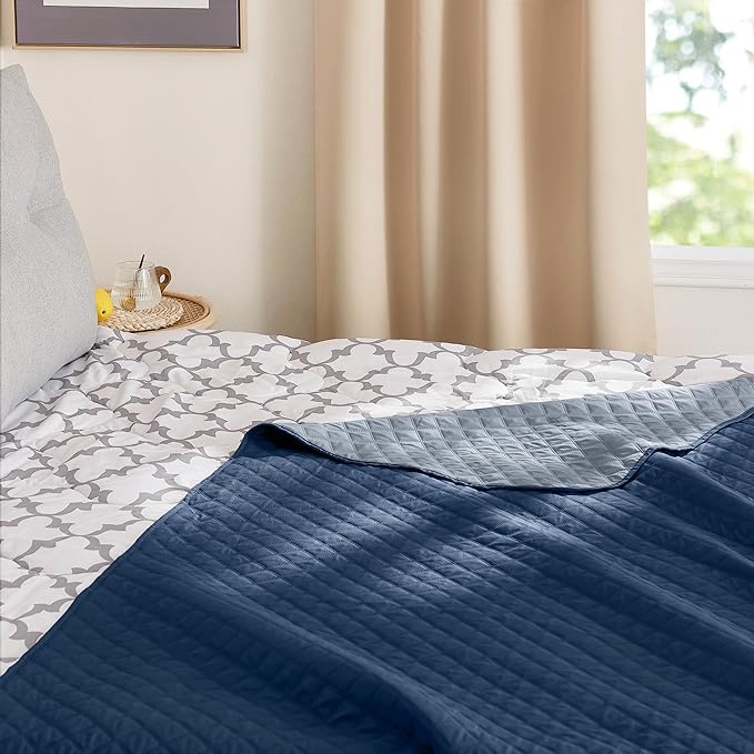 NICETOWN Couch Cover, Sofa Covers for Large Dogs, Pets Dog Furniture Cover Protector, Reversible and Water Resistant, 82" Wide x 82" Long, 1 Panel, Navy/Stone Blue