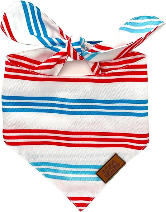 KonaBrandCo- Premium Handmade Dog Bandana | Dual Layered Silky Durable Polyester Fabric | Adjustable Fit Custom Shape- Won't Roll (Large, TUCKER)