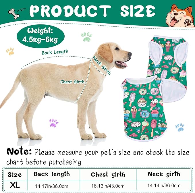 Saintrygo 10 Pcs Lovely Puppy Shirts Print Dog Clothes Breathable Pet Cartoon Dog Shirt Clothes Sweatshirt for Puppy Cat(X-Large)
