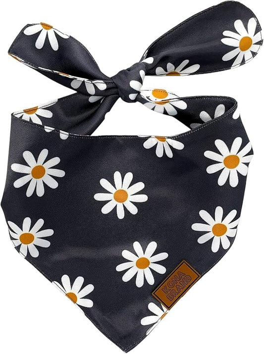 KonaBrandCo- Premium Handmade Dog Bandana | Dual Layered Silky Durable Polyester Fabric | Adjustable Fit Custom Shape- Won't Roll (Small, MIDNIGHT)