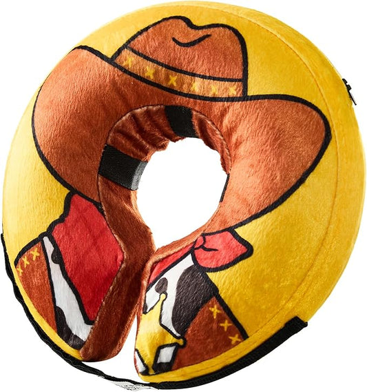 BENCMATE Protective Inflatable Collar for Dogs and Cats - Soft Pet Recovery Collar Does Not Block Vision (XLarge, Cowboy)