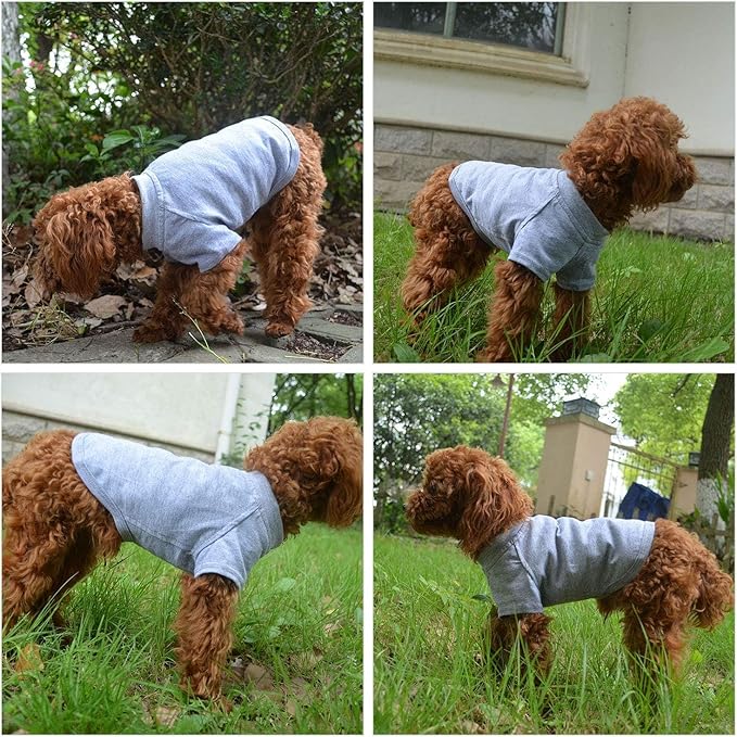 Lovelonglong 2019 Pet Clothing Dog Costumes Basic Blank T-Shirt Tee Shirts for Medium Large Dogs Gray XXXL