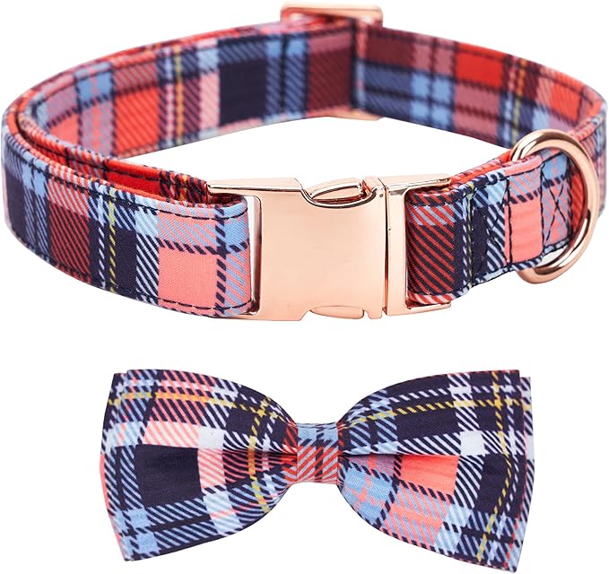 Adjustable Bow Tie Dog Collar Printed Cute Patterns Spring Summer Soft Pet Collars for Small Medium Large Dogs