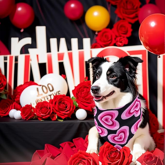 30 Pack Valentines Day Dog Bandanas Bulk for Large Dogs Breed 33 Inch XL Dog Bandanas Adjustable Dogs Scarves Party Grooming L