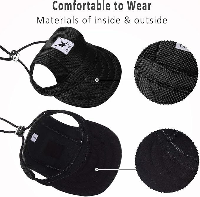 4 Pieces Pet Sun Protection Dog Visor Hats Outdoor Sports Dog Baseball Hats with Ear Holes and Adjustable Chin Strap for Extra Small Pet