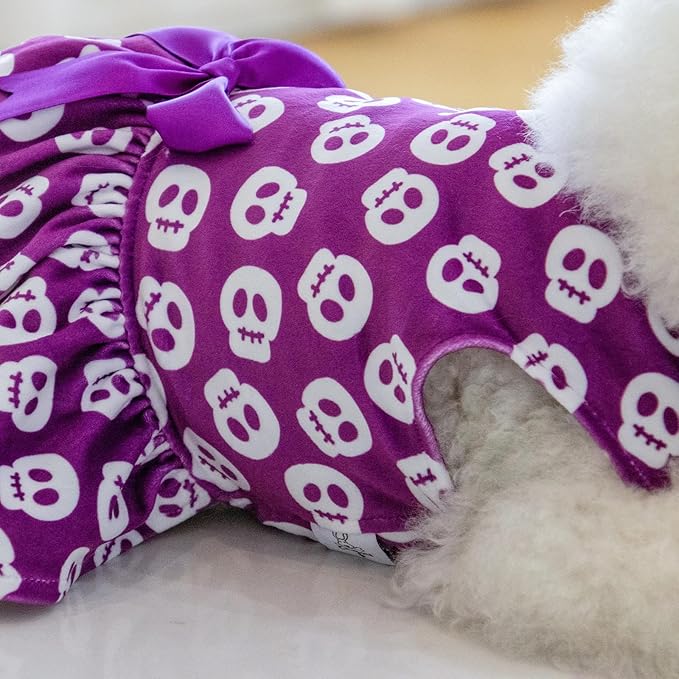 CuteBone Dog Dresses Velvet Holiday Small Dogs Clothes Onesie Pet Apparel Girl Puppy Skirt with Bow Hair Rope CVA35L