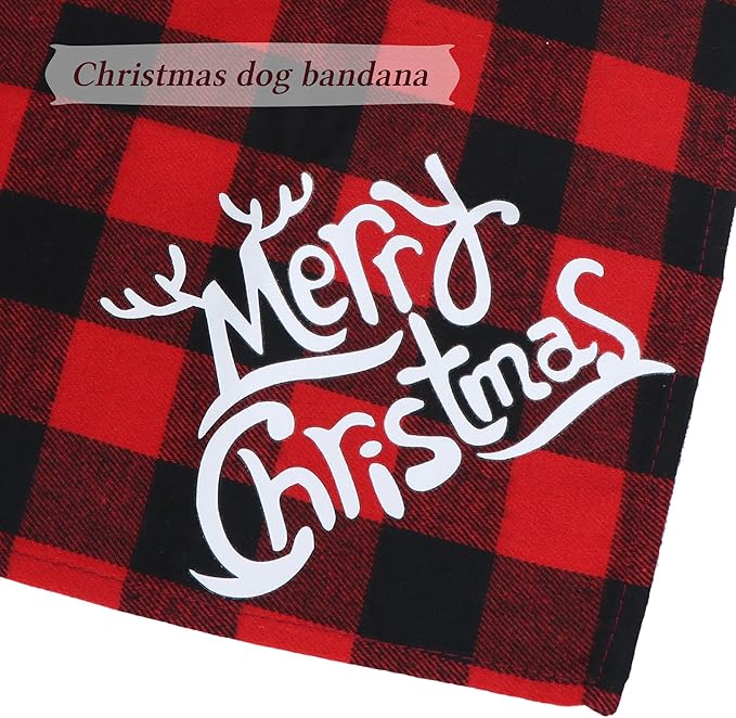 STMK 3 Pack Holiday Dog Bandanas, Halloween Thanksgiving Day Christmas Dog Bandanas Trick or Treat Turkey Taster Merry Christmas Holiday Dog Bandana for Large Dogs Costumes (Large)