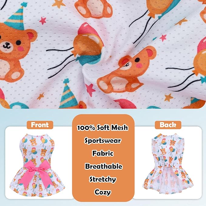 CuteBone Dog Mesh Dress Puppy Sundress Pet Outfit Summer Fashion for Small Dogs Girl Cat Clothes BF40XS
