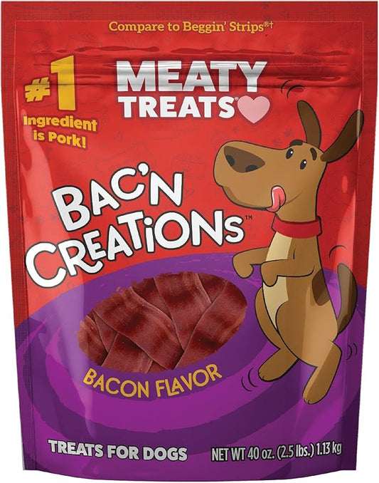 Meaty Treats Bac'n Creations Bacon Flavor, 40-oz.