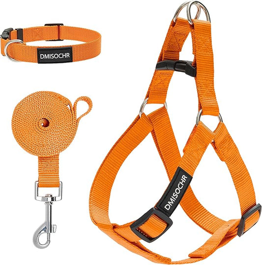 No Pull Dog Harness - Adjustable Step-in Harness & Leash Set for Small, Medium, Large Dogs - Escape Proof Soft Pet Harness for Walking, Training, Hiking, Outdoor Activities