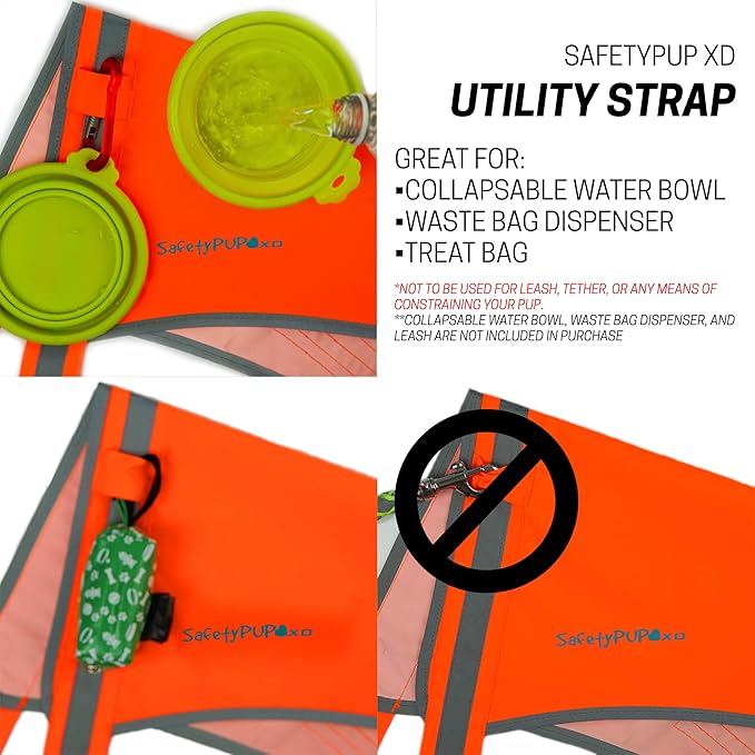 Lite Dog Vest. Coverage to Mid Back. Reflective Hi Visibility Blaze Orange Fluorescent Fabric Helps to Keep Them in Sight and Safe On and Off Leash.