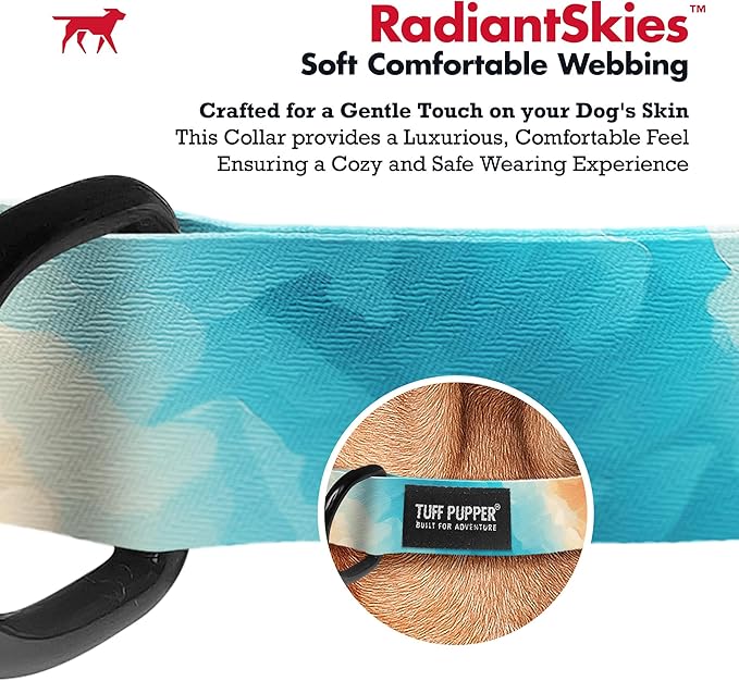 Tuff Pupper Premium Adjustable Dog Collar for X-Large Girl Dogs, Stylish Pattern Collars Designed in USA, Quick Release Buckle, RadiantSkies Print for Female Dog, XL (1.25 Inch Wide x 20-30 Inch Neck)
