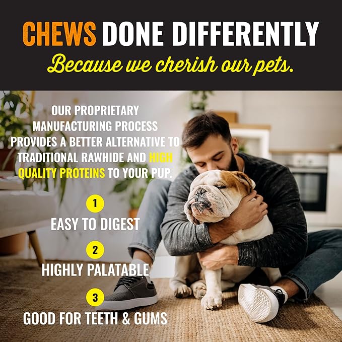 etta says! Premium Crunchy 7" Turkey Chews - Grain-Free Dog Treats, Good for Teeth, Easy to Digest - Made in The USA (20 Count Pack of 1)