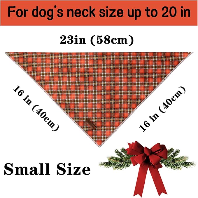 Unique Style Paws Cotton Dog Collar with Bow Halloween Pumpkin Plaid Dog Collar with Bow Tie for Small Medium Large Dogs Pets Gifts