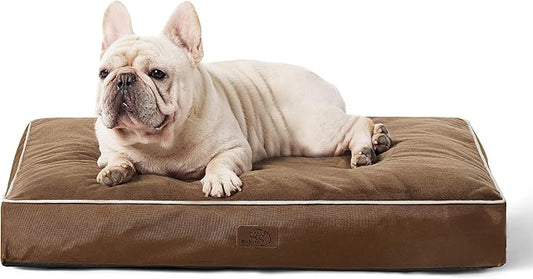 Bedsure Waterproof Dog Bed for Medium Dogs - 4 Inch Thicken Up to 45lbs Pet Mat Pillows with Removable Washable Cover, Nuthatch