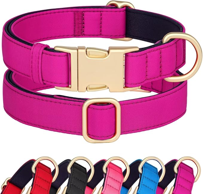 Didog Soft Padded Dog Collars for Small Dogs, Waterproof and Durable Pet Collar with Quick Release Buckle, Light and Breathable for Daily Walking,Rose Purple,S(Neck:10-15")