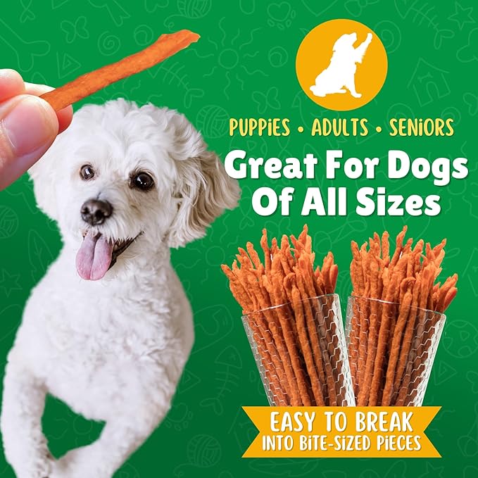 Lucky Premium Treats Sweet Potato Straws Sweet Potato Dog Treats 13oz. – All Natural Chewy Veggie Dog Treats Small Dogs & Medium Dogs – Training Reward Made in USA – Shareable Small Dog Treats