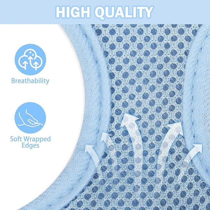 SCENEREAL Puppy Dog Harness with Leash Set for Small Medium Sized Dogs, Soft Mesh Step in Pet Harnesses and Leash, No Chock Plaid Adjustible No Pull Vest for Dogs Cats, Chihuahua,Bulldog (Blue M)